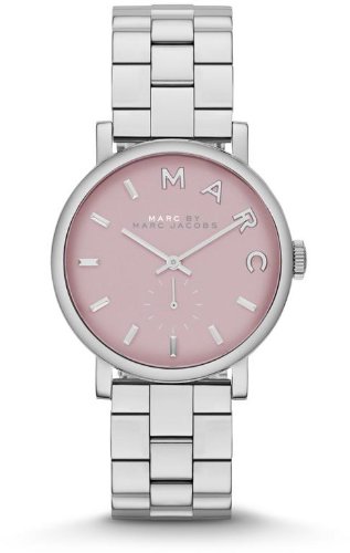 Marc by March Jacobs Baker Silver Tone Pink Dial Watch