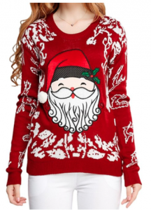 Santa Embroidered Knitted Deer Pullover Sweater Jumper