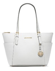 Michael Kors Handbag Jet Set East West Top Zip Tote Optic White | What ...