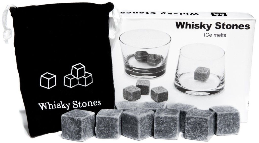 Whisky Stones-Set of 9-Rounded Soapstone and Bag