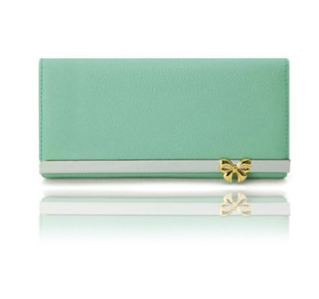 Women Bowknot Design Large Clutch Bifold Wallet