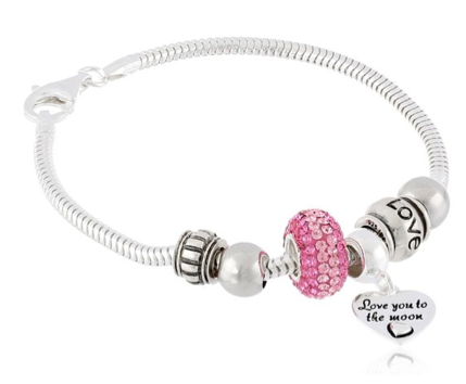 Sterling Silver Love You to The Moon Bead Bracelet