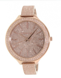 Michael Kors Runway Pink Crystal-set Dial Pink Gold-tone Ladies Watch MK3251