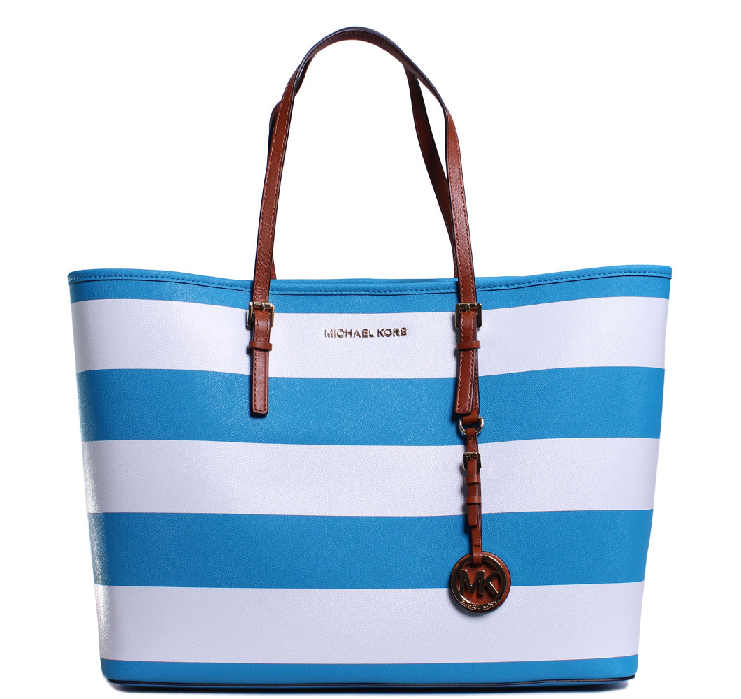 Michael Kors Jet Set Medium Stripe Travel Tote