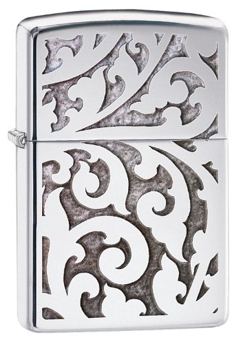 Zippo High Polish Chrome Filigree Windproof Lighter