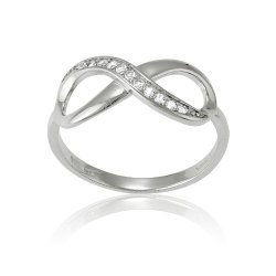 Sterling Silver White Topaz Infinity Ring