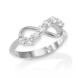 High Polish 14k White Gold Infinity Ring